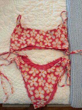 Pacsun Pink Floral Bathing Suit